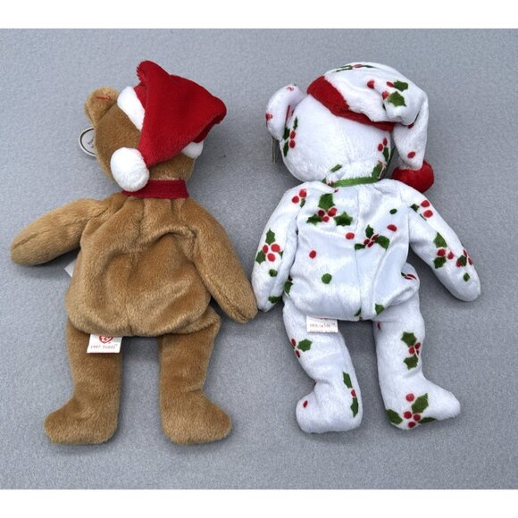 Christmas Holiday Plush Lot Santa Snowman Teddy Bear Holly & Berry Bear Stuffed - Picture 4 of 9